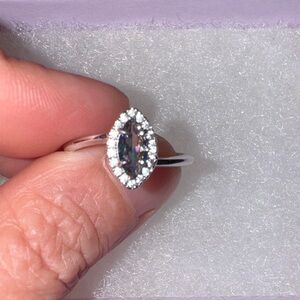 Dazzling Silver Marquise-Cut Ring